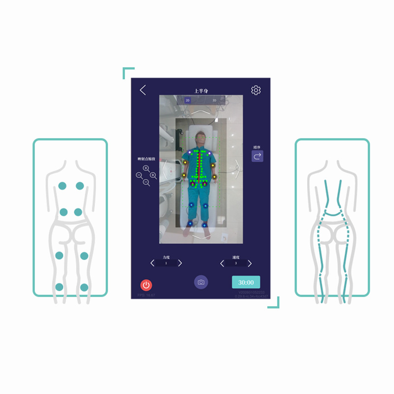 Subdivision of body parts with dual massage modes